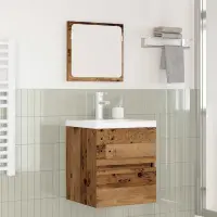 vidaXL Set de mobilier pentru baie 2 buc. Lemn vechi și Alb