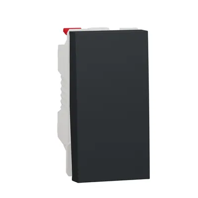 Intrerupator, New Unica, 1-pole 1-way, 10AX, 1 module, terminal fara suruburi, vopsit, IP4X, antracit