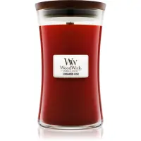 Woodwick Cinnamon Chai lumânare parfumată cu fitil din lemn 609.5 g