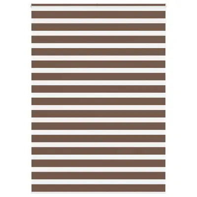 vidaXL Jaluzea tip zebra maro lățime țesătură 150,9 cm poliester