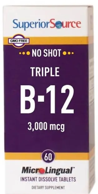 Vitamina B12 3000 mcg, 60 tablete sublinguale, Superior Source