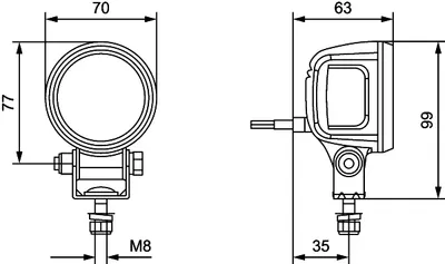 Lampa de lucru (LED, 12V, 5,5W, numar elemente LED: 2, lungime: 500mm, inaltime: 100mm, latime: 70mm, adancime: 82mm)