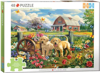 Puzzle Eurographics din 48 piese - Căței de primăvară