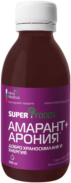 Sirop de amarant și aronia, 200 ml, Mirta Medicus