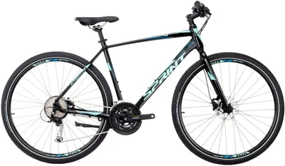 Bicicletă de trekking pentru bărbați SPRINT - Sintero Man Rigid, 28", 520 mm, negru/albastru