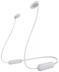 Căști wireless cu microfon Sony - WI-C100, albe