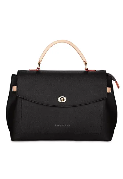 Geanta Ella neagra - ""city bag"" - cu maner si bareta - medie