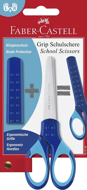 Foarfeca pentru copii Faber Castell - Grip, albastra