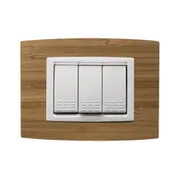 Placa Vitra lemn bambus, 3 module, mod comanda alb