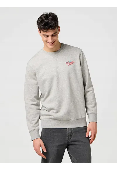 Hanorac Barbati - Small Graphic Crew Mid - Marime L - Culoare Gri - Croi Regular Fit - Compozitie Material 75% Bumbac - 20% Poliester - 5% Vascoza - Gri
