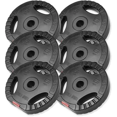 Set discuri din plastic umplute cu ciment cu prinderi 30 kg, 6 x 5 kg 30/31mm