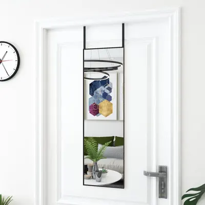 Gossi oglinda pentru usa, negru, 30x100 cm, sticla si aluminiu