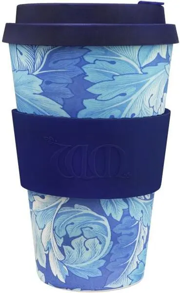 Cană de voiaj - William Morris Acanthus with Deep Blue Silicone