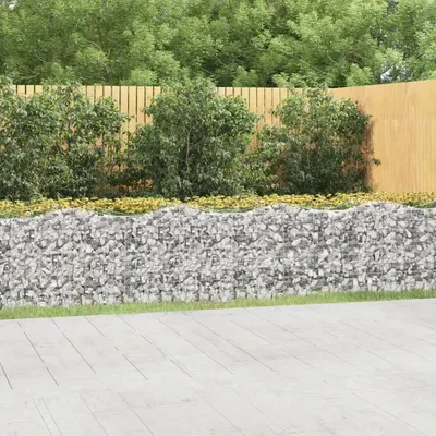 Gossi strat inaltat cu gabion arcuit, 800x50x100 cm, fier galvanizat