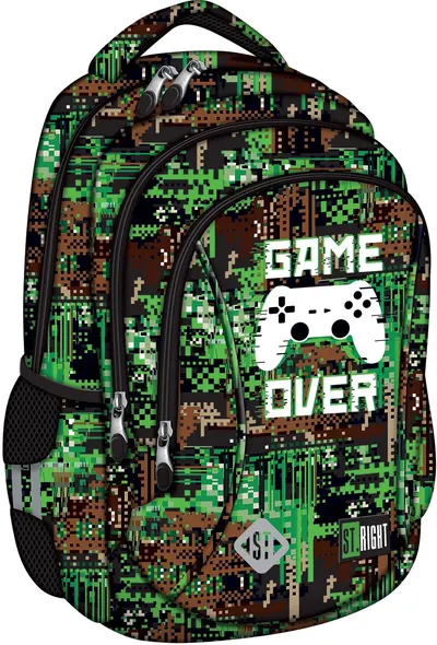 Ghiozdan școlar St. Right Game Over - Cu 3 compartimente