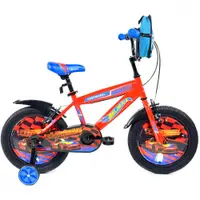 Bicicleta pentru copii Belderia Fastwheel Orange 2-4 ani, roti 12 inch, roti ajutatoare si frane V-Brake, cu ghiozdan