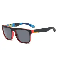 Ochelari de soare unisex, SG021, Negru/Rosu