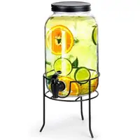 Dozator de Bauturi cu Robinet si Suport, Negru, Vilde, 3.2 l