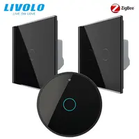 Intrerupatoare simplu + dublu wireless Zigbee generatia noua + hub Zigbee, control de pe smartphone Negru