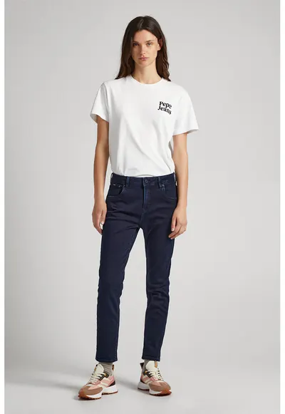 Blugi relaxed fit cu talie inalta Violet - Bleumarin