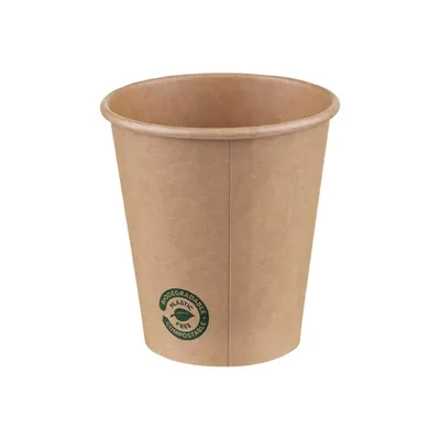 Pahare Carton Zero Plastic Kraft 300 ml, 50 Bucati