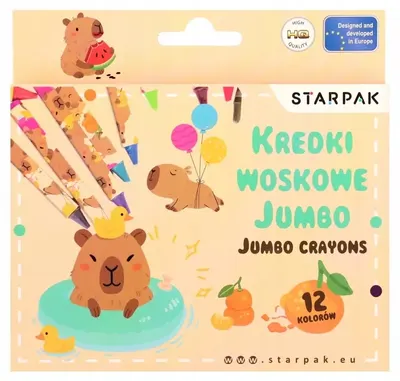 Creioane cerate Starpak Kapibara - Jumbo, 12 culori