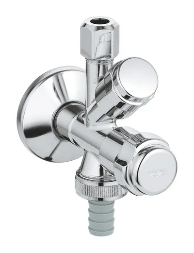 Robinet cu ventil Grohe, Was Valve Combination, Dn15, 1/2" x 3/8" x 1/2" protectie anti-reflux, crom