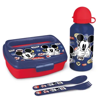 Set cutie sandwich si sticla inox Disney Mickey Mouse