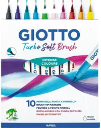 Markere acuarelă Giotto Turbo - Soft Brush, 10 culori