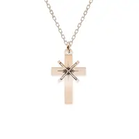 Lea - Colier personalizat cruce din argint 925 placat cu aur roz