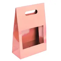 Cutii cu fereastră și mâner - roz (set 5 buc)