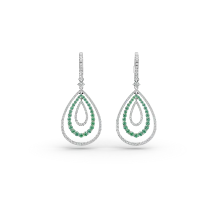 Cercei din aur alb cu pietre pretioase de 3.39ct