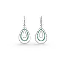 Cercei din aur alb cu pietre pretioase de 3.39ct
