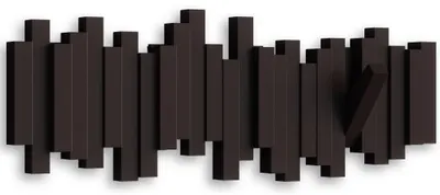 Cuier de perete Umbra - Sticks, cu 5 cârlige, espresso