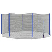SPORTNOW Plasă Înlocuire Trambulină Rotundă 366cm, 8 Stâlpi Verticali, Tarc Rezervă Rezistent, Negru-Albastru | Aosom Romania