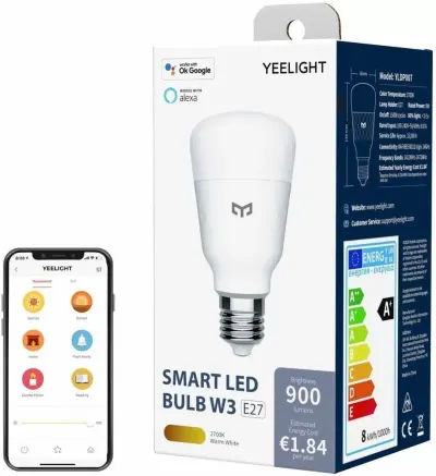 Bec Yeelight LED Smart bulb W3 (Dimmable), Lumina Alba,E27, YLDP007