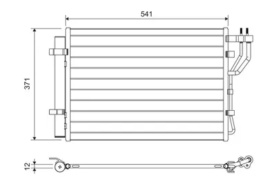 Condensator climatizare (cu uscator) potrivit HYUNDAI IX20; KIA VENGA 1.4-1.6LPG 02.10-07.19