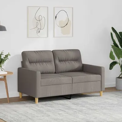 vidaXL Canapea cu 2 locuri, gri taupe, 120 cm, material textil