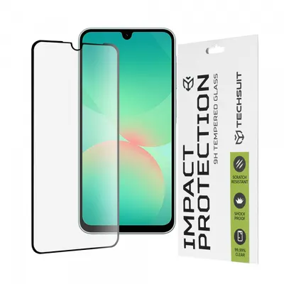 Folie de protectie Ecran Techsuit pentru Samsung Galaxy A26 A266, Sticla Securizata, Full Glue, 111D, Neagra