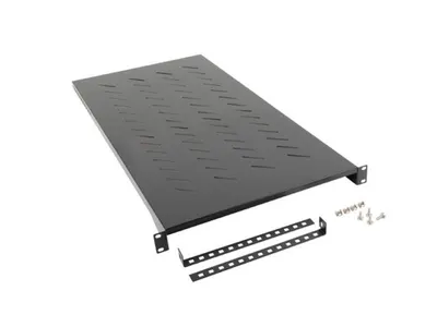 Poliță fixă 19" 1200 mm negru (1U / 483x910 mm, max. 25 kg, prindere în 4 puncte)