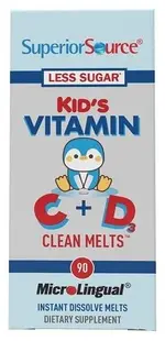 Vitamine C + D3 pentru copii, 90 tablete sublinguale, Superior Source