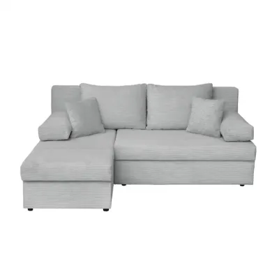 Coltar ANA LUX extensibil, cu lada depozitare, colt interschimbabil, gri deschis, 200x140x83 cm