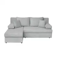 Coltar ANA LUX extensibil, cu lada depozitare, colt interschimbabil, gri deschis, 200x140x83 cm
