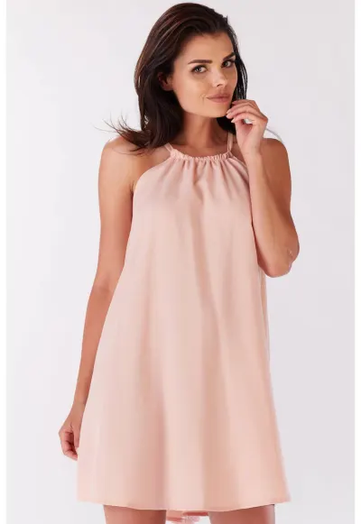 Rochie dama Poliester - M133 - Roz pudrat