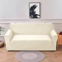 Husa elastica universala pentru canapea cu 3 locuri, Catifea Crem
