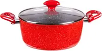 Oală Voltz - V54418A20, cu finisaj de marmură, 2.2 L, 20 cm, roşu