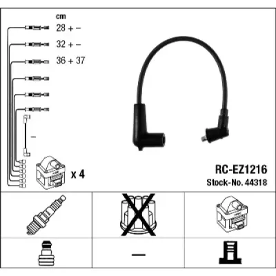 Set cablaj aprindere NGK 44318