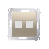 Capac pentru prize telefonice si de retea RJ45/RJ12, gold mat metalic