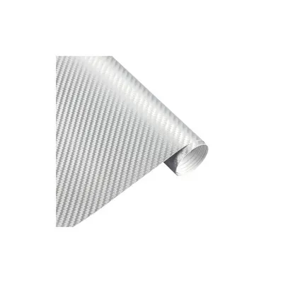 Folie carbon 3D argintie cu tehnologie de eliminare a bulelor de aer 1m x 1.5m Cod: CF-10S