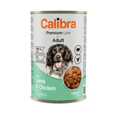 CALIBRA Premium Line, XS-XL, Miel și Pui, conservă hrană umedă câini, (în sos), 1240g